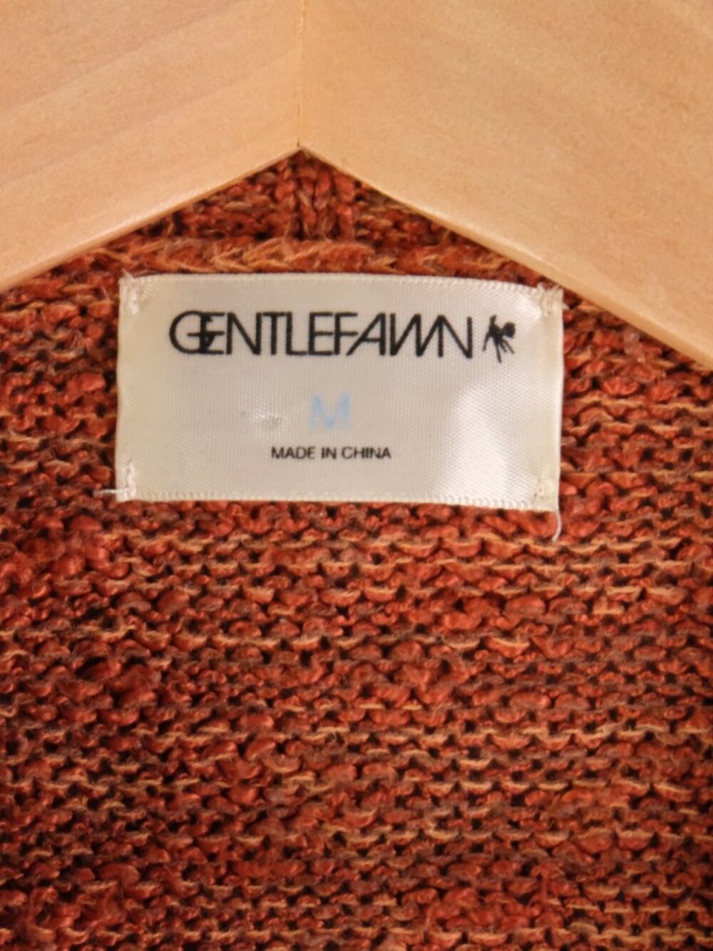 Gentlefawn Sweater Womens Medium Red Brown Knit Cottagecore Grandma Crochet - Picture 7 of 9
